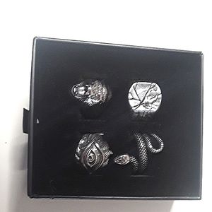 Stainless steel handcrafted ring set size 11  customized unique designs